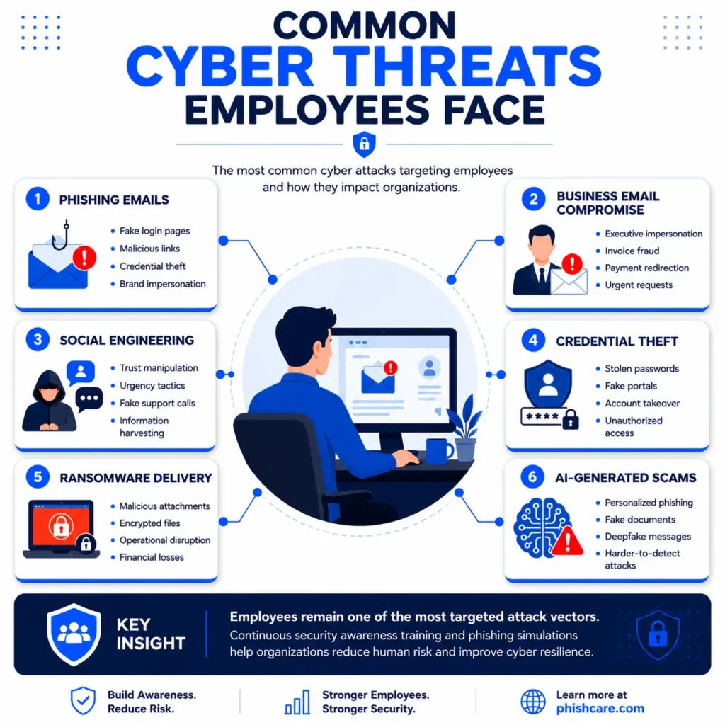 Common cyber threats facing employees