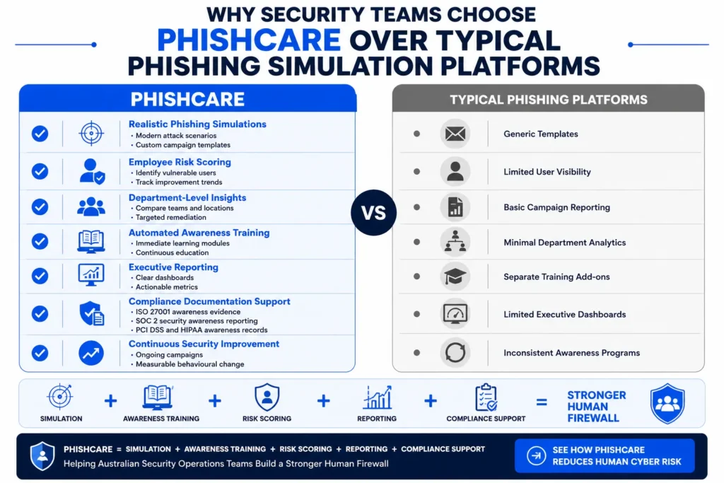 PhishCare vs Typical Platforms comparison