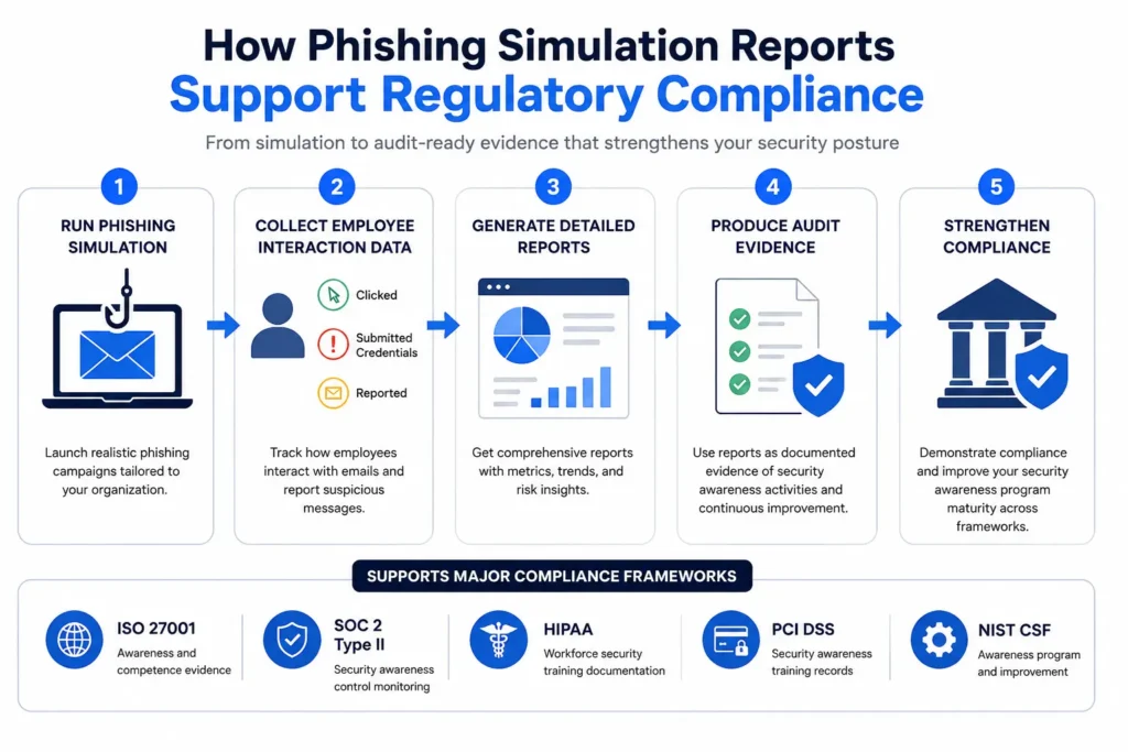 Phishing simulation for compliance support